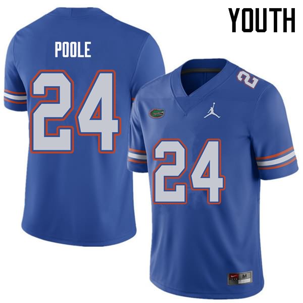 Youth NCAA Florida Gators Brian Poole #24 Stitched Authentic Jordan Brand Royal College Football Jersey VDB1065AH